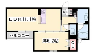 シャーメゾン龍野町【0203号室】の間取り