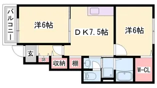 2DKの間取り画像