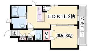 フェリーシード桜丘A棟・B棟【A106号室】の間取り