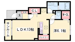 サニー青山【1階】の間取り