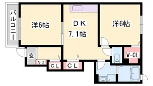 ヌーベル・ヴァンA【1階】の間取り