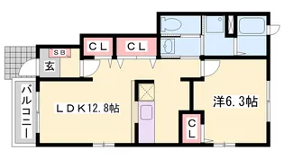 ササラビレッジ【1階】の間取り