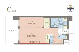 プレジオ玉造【9階】の間取り