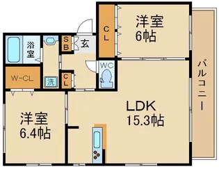 シャーメゾン永田【B102号室】の間取り