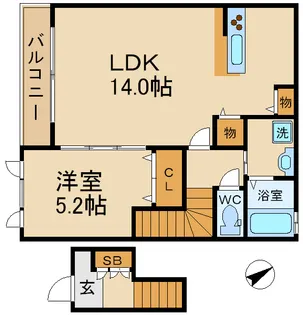IKメゾン A棟・B棟【2階】の間取り