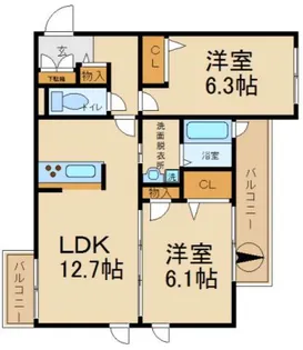 シャーメゾン拓の間取り