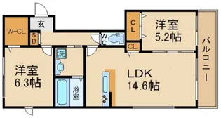 シャーメゾン今津南【105号室】の間取り