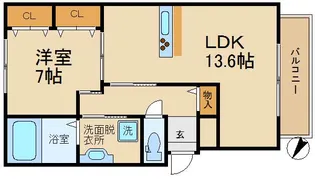 ボヌールK【2階】の間取り