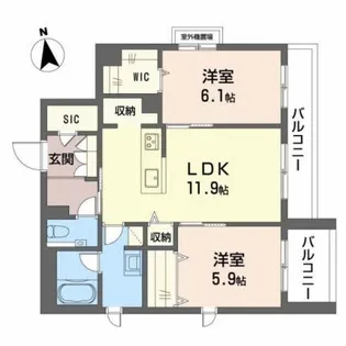 シャーメゾングランデ深江橋【2階】の間取り