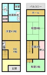 大阪府大阪市城東区今福西2丁目【一戸建】の間取り