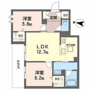 シャーメゾンルリアン【1階】の間取り