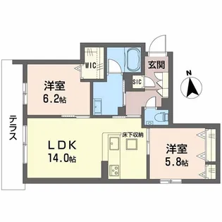 シャーメゾンマイレ【1階】の間取り