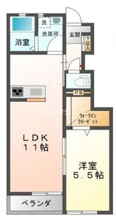 リバーサイド藤田C棟【105号室】の間取り