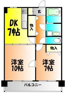 アークハイツ鹿田【706号室】の間取り
