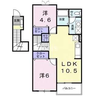 ドミール北小路【2階】の間取り