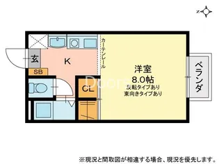 黒住コーポD棟【102号室】の間取り