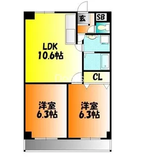 サニーヒルズ大福【4階】の間取り