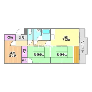 21ハイツ新保の間取り