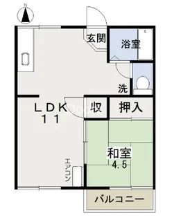 プランドール高屋【202号室】の間取り