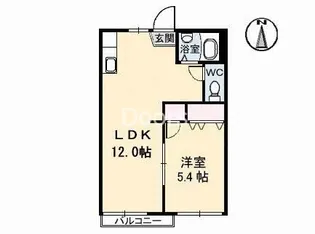 パークハイツB棟【1階】の間取り