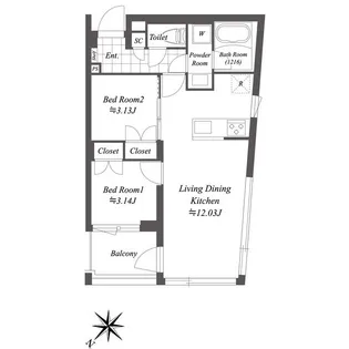 オープンブルーム渋谷本町の間取り