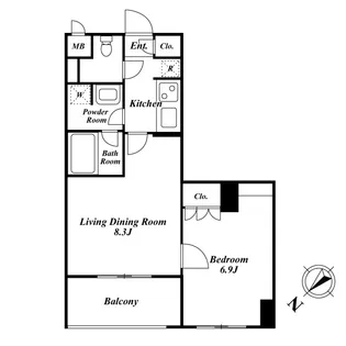 スペーシア三軒茶屋弐番館の間取り