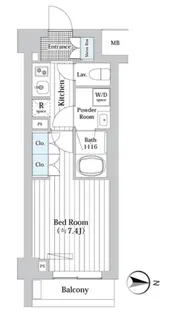 プレールドゥーク新宿WESTの間取り
