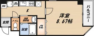 ラ・フォンテ摂津富田【9階】の間取り