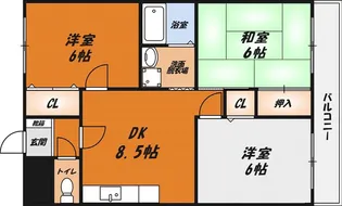 大阪府高槻市栄町1丁目【マンション】の間取り