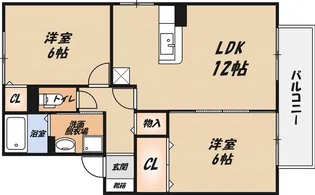 ガーデンビレッジA棟【2階】の間取り