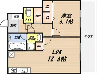 ファミーユ大阪高槻【1階】の間取り