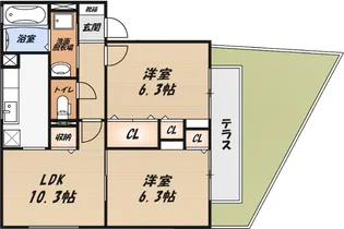 クレベール登【1階】の間取り