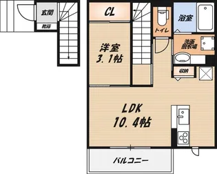 セジュール・F 住居 B【2階】の間取り