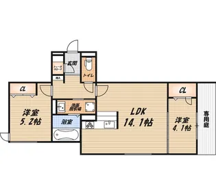 D-residence東五百住町【1階】の間取り