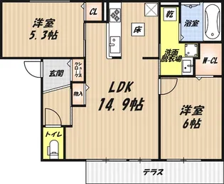 D-residence下田部A棟の間取り