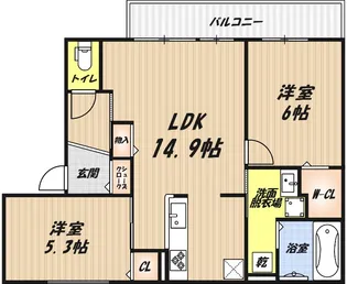 D-residence下田部A棟の間取り