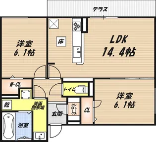 D-residence下田部A棟の間取り