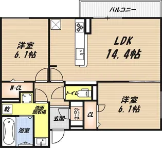 D-residence下田部A棟の間取り