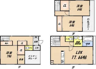 大阪府高槻市津之江町3丁目【一戸建】の間取り