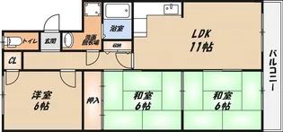 ウエストハイツP2【3階】の間取り