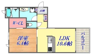 ヴィラージュ山手【1階】の間取り