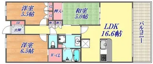 ワコーレシティ神戸三宮【13階】の間取り