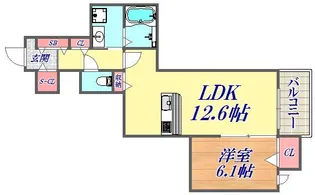 フェリーチェ上三条【1階】の間取り