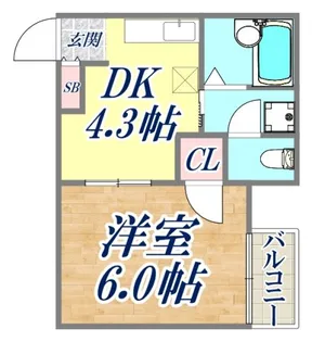 ルシエール平野A棟【2階】の間取り