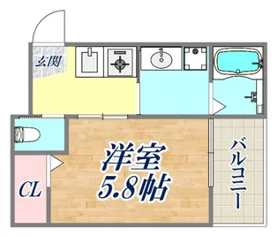 ハピネス中山手【2階】の間取り