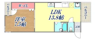 パックスヴィラ平野【1階】の間取り