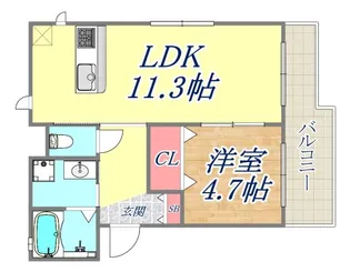 ヒルズ中山手【3階】の間取り