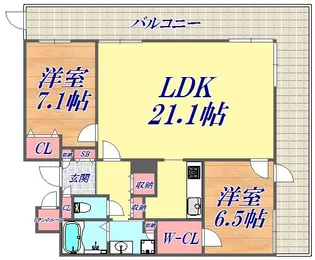 ディーグラフォート神戸三宮タワー【24階】の間取り