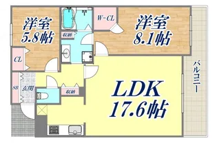 ワコーレ山本通グランツィオ【2階】の間取り