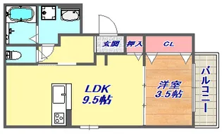 クレール天城通【3階】の間取り